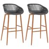 vidaXL Barhocker 2 Stk. Grau