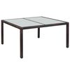 vidaXL Gartentisch 150x90x75 cm Braun Poly Rattan und Glas