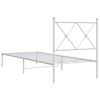 vidaXL Metallbett ohne Matratze mit Kopfteil Wei&szlig; 75x190 cm
