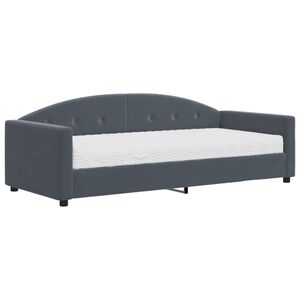vidaXL Tagesbett mit Matratze Dunkelgrau 90x190 cm Samt
