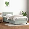 vidaXL Boxspringbett mit Matratze Hellgrau 100x220 cm Samt