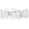 vidaXL Garten Essgruppe 7 pcs Wei&szlig; Polt Rattan