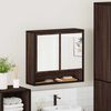 vidaXL Bad-Spiegelschrank Braun Eichen-Optik 65x20x60 cm Holzwerkstoff