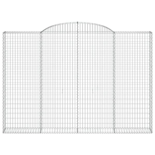 vidaXL Gabionen mit Hochbogen 3 Stk. 300x30x200/220cm Verzinktes Eisen