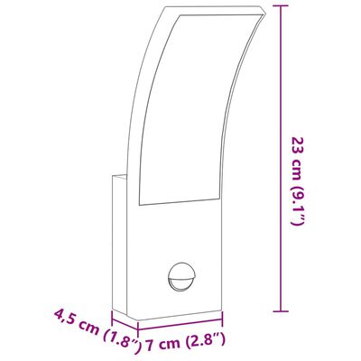 vidaXL LED-Außenwandleuchte mit Sensor Weiß Aludruckguss