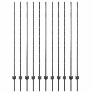 vidaXL Eingebetteter Zaunpfosten 11 Stk. Grau 200 cm