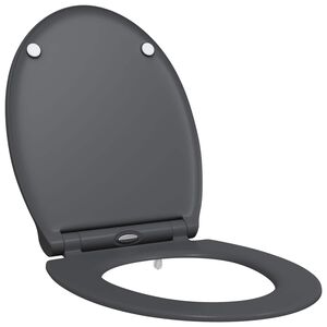 vidaXL Toilettensitz Anthrazit 45,5 x 37,5 x 3,8 cm Duroplast