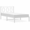 vidaXL Bettgestell mit Kopfteil Metall Wei&szlig; 100x190 cm