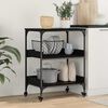 vidaXL K&uuml;chentrolley Schwarz Eichen-Optik 60 x 41 x 80,5 cm
