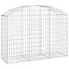 vidaXL Gabione mit Hochbogen 150x50x100/120 cm Verzinktes Eisen
