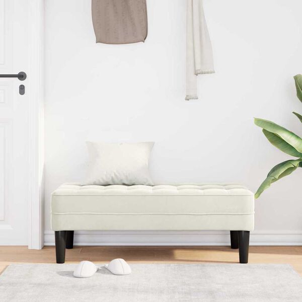 vidaXL Bank mit Kissen Creme 113 x 57 x 39 cm Samt