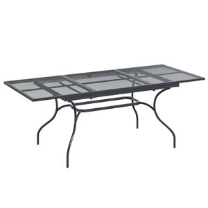 vidaXL Ausziehbarer Mesh Esstisch Anthrazit 212 x 90 x 76 cm Stahl