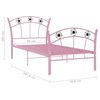 vidaXL Einzelbett mit Fußball-Design Rosa Metall 90x200 cm