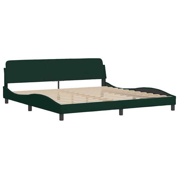 vidaXL Bettgestell ohne Matratze "Hanko" Dunkelgr&uuml;n 200x200 cm Samt
