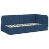 vidaXL Eckbettgestell mit Matratze Blau 100 x 200 cm Stoff