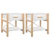 vidaXL Nachttische 2 Stk. Wei&szlig; 42x38x45 cm Holzwerkstoff