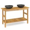 vidaXL Waschtisch mit Schwarzen Marmorbecken Massivholz Teak