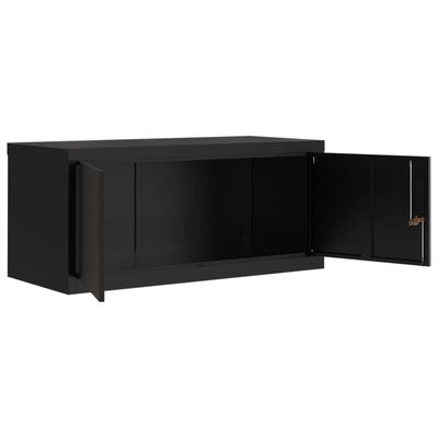 vidaXL Aktenschrank Schwarz 90x40x145 cm Stahl