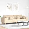 vidaXL Sofa mit Kissen Creme 250 x 77 x 76 cm Stoff