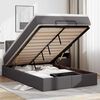 vidaXL Ottoman-Bett mit Matratzen & LEDs Grau 120x200 cm Kunstleder