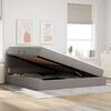vidaXL Bett mit Stauraum und LED mit Matratze Taupe 200 x 200 cm Stoff