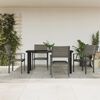 vidaXL 5-tlg. Garten-Essgruppe Schwarz Stahl und Textilene
