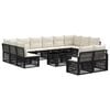 vidaXL Gartensofa-set 13 stk. Schwarz und Cremewei&szlig; Poly-Rattan