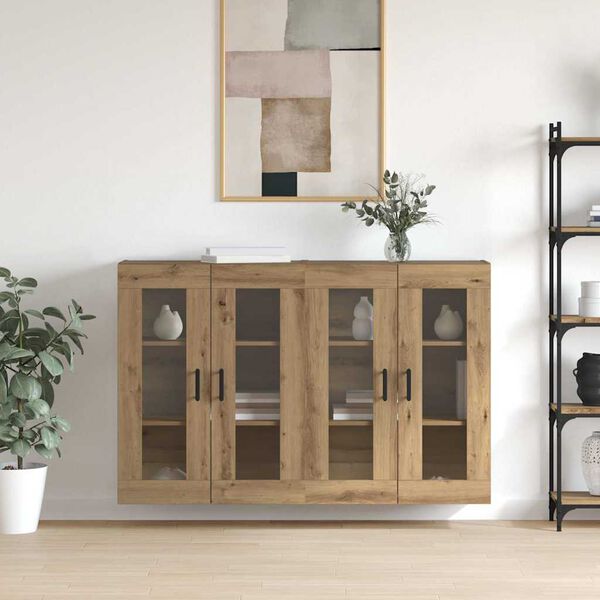 vidaXL Wandmontierte Schr&auml;nke 2 pcs Artisan-Eiche 69,5 x 34 x 90 cm
