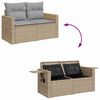 vidaXL Garten-Sofa-Set 10 pcs Beige und Hellgrau 90 x 55 x 71 cm