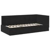 vidaXL Eckbettgestell mit Kopfteil Schwarz 100 cm x 200 cm Samt