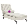 vidaXL Massage-Chaiselongue mit Nackenrolle Creme Samt
