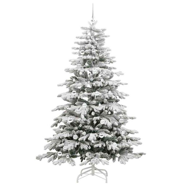 vidaXL K&uuml;nstlicher klappbarer Weihnachtsbaum Wei&szlig; 210 cm PE und PVC