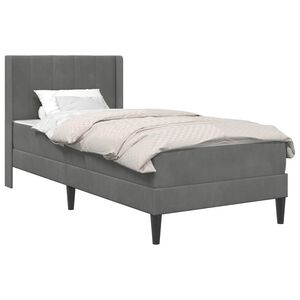 vidaXL Bettgestell mit Matratze Dunkelgrau 80 x 200 cm Samt