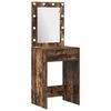 vidaXL Schminktischset mit LED 3 pcs Ger&auml;ucherte Eiche Holzwerkstoff
