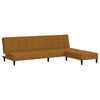 vidaXL Schlafsofa 2-Sitzer mit Hocker Braun Samt