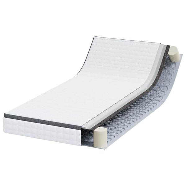 vidaXL Matratze Wei&szlig; und Grau 90 x 200 cm Bonell Feder