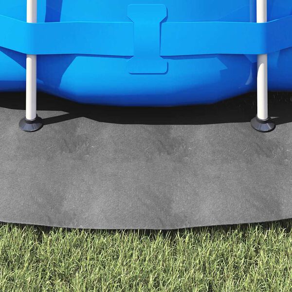 vidaXL Pool-Bodentuch Hellgrau &Oslash;366 cm Polyester Geotextil