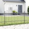 vidaXL Gartenzaun 7 pcs Grau 170 x 140 cm Pulverbeschichteter Stahl