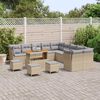 vidaXL Gartensofa-set mit Kissen 14 pcs Beige und Hellgrau Poly-Rattan