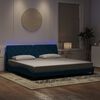 vidaXL Bettgestell mit LED ohne Matratze Blau 200x200 cm Samt