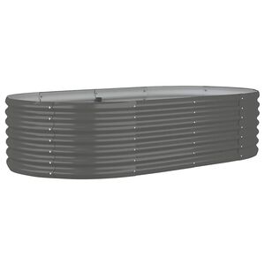 vidaXL Hochbeet Verzinkter Stahl 152x80x36 cm Grau