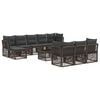 vidaXL Gartensofa-set 11 Stk. Grau Poly-Rattan