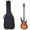 vidaXL E-Bass f&uuml;r Anf&auml;nger mit Tasche Braun und Schwarz 4/4 46"