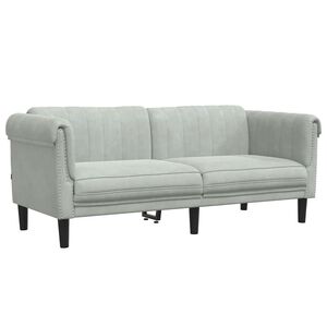 vidaXL Sofa 2-Sitzer Hellgrau Samt
