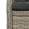 vidaXL 7-tlg. Garten-Essgruppe mit Kissen Hellgrau Poly Rattan