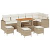 vidaXL Gartensofa-set mit Kissen 12 pcs Beige und Creme Poly-Rattan