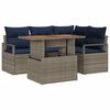 vidaXL Garten Essgruppe mit Kissen 5 pcs Grau und Marineblau