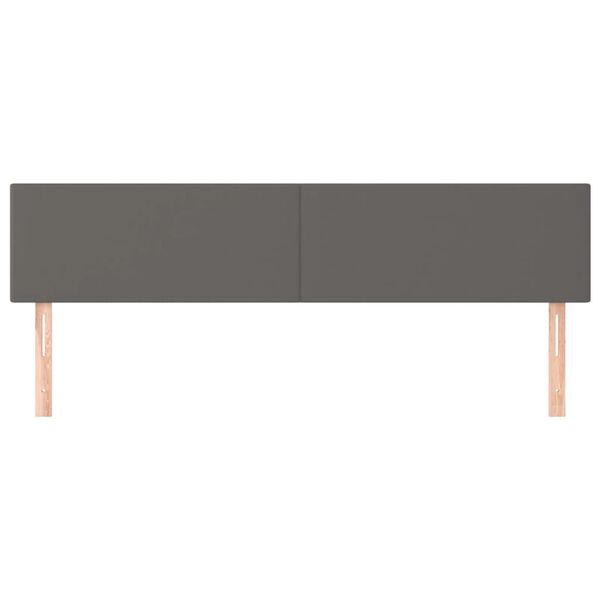 vidaXL Kopfteile Grau 200x5x78/88 cm Kunstleder
