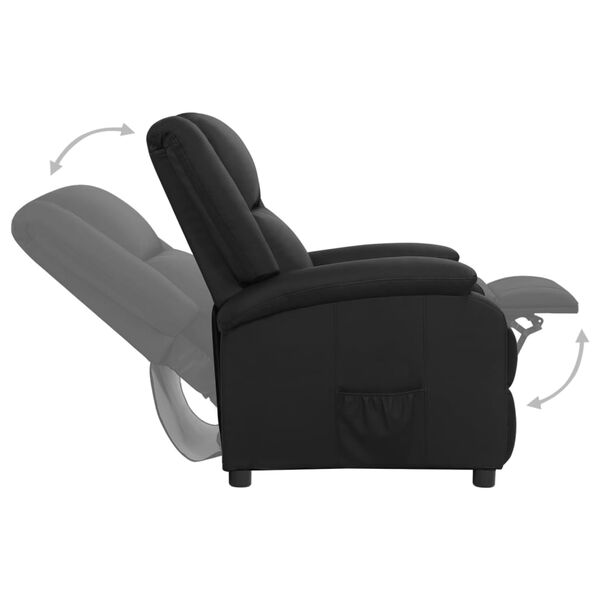 vidaXL Relaxsessel Schwarz Echtleder