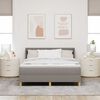 vidaXL Boxspringbett mit Matratze Taupe 200 x 160 cm Polyester